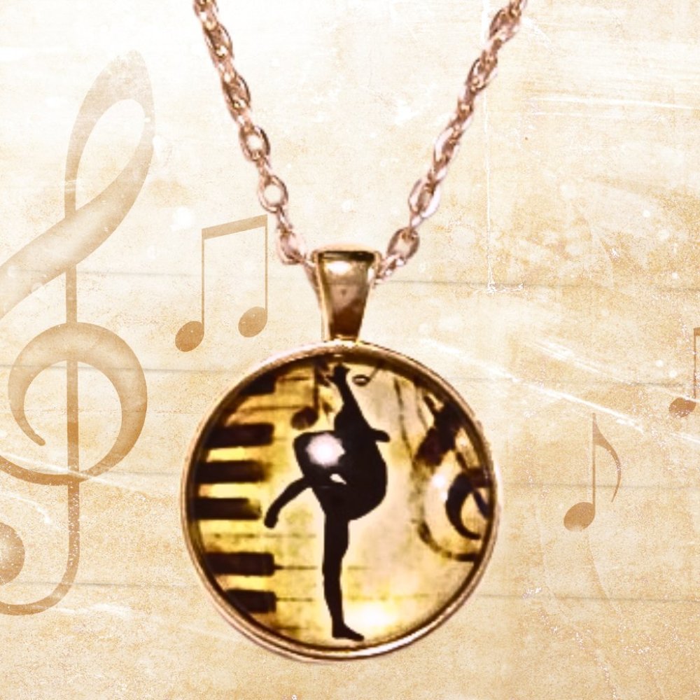 Rose Gold Ballet Dancer Necklace